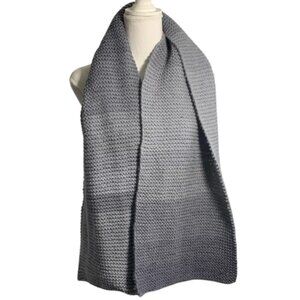 Gray Knit Scarf Handmade Crochet